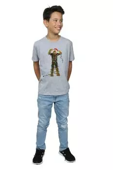 Футболка Чубакка с рождественскими огнями Star Wars, серый