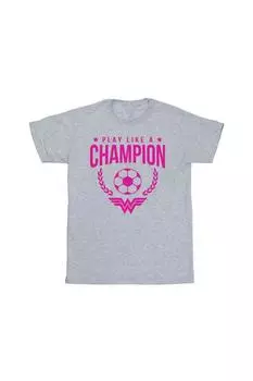 Футболка «Чудо-женщина, играй как чемпионка» DC Comics, серый