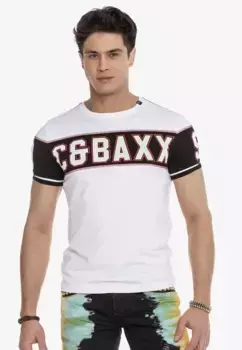Футболка Cipo & Baxx с эффектным принтом, белый