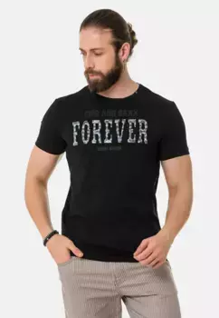 Футболка Cipo & Baxx с эффектным принтом, черный