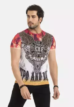 Футболка Cipo & Baxx с детальным фирменным принтом, цвет Mehrfarbig