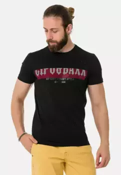 Футболка Cipo & Baxx с классным принтом на груди, черный