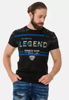 Футболка Cipo & Baxx с классным принтом на груди, черный