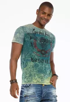 Футболка Cipo & Baxx с классным принтом спереди, зеленый