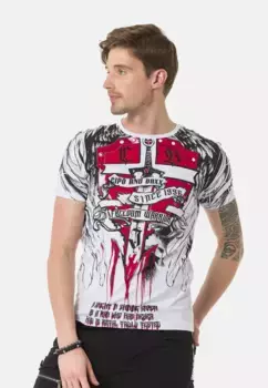 Футболка Cipo & Baxx с крупным принтом, белый