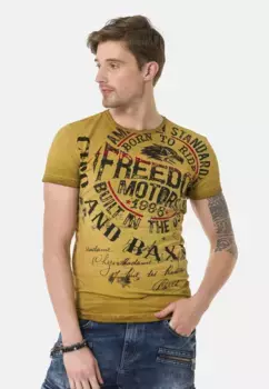 Футболка Cipo & Baxx с крупным принтом, желтый