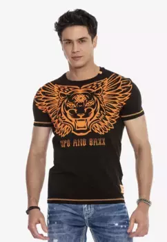 Футболка Cipo & Baxx с модным принтом спереди, оранжевый