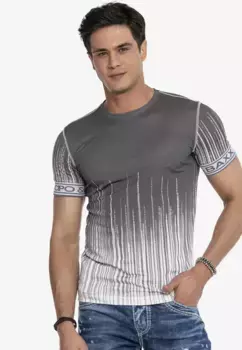 Футболка Cipo & Baxx с модным рисунком, антрацит