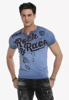 Футболка Cipo & Baxx с принтом Rock&Pace, синий