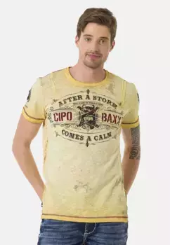 Футболка Cipo & Baxx в винтажном стиле, желтый