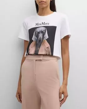 Футболка Cipria с короткими рукавами и рисунком Max Mara, цвет Powder