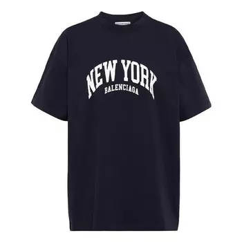 Футболка cities new york t-shirt medium fit 'dark blue' Balenciaga, синий