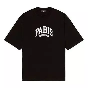 Футболка cities paris t-shirt medium fit 'black' Balenciaga, черный