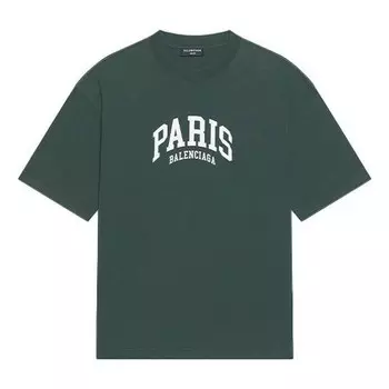 Футболка cities paris t-shirt medium fit 'green' Balenciaga, зеленый