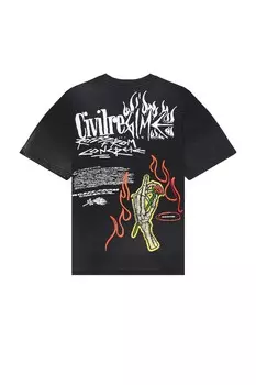 Футболка Civil Regime Rebel Riot V2 American Classic Oversized, цвет Vintage Black