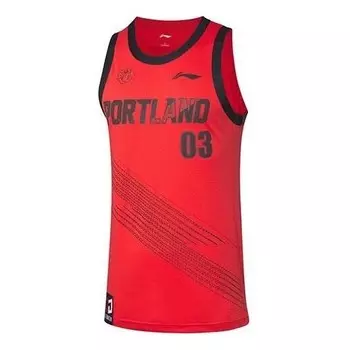 Футболка cj mccollum 1 баскетбольная футболка Li-Ning, красный