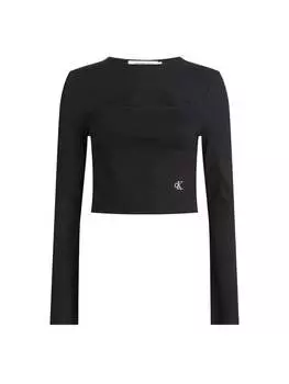 Футболка ck Jeans Milano вырезанная длинная Calvin Klein Jeans, черный