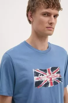 Футболка Clag из хлопка Pepe Jeans, синий