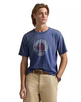 Футболка Classic Fit с графическим принтом из джерси Polo Ralph Lauren, синий