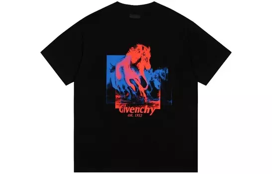 Футболка Classic Fit с принтом лошади Givenchy, черный