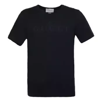 Футболка classic logo t-shirt 'navy' Gucci, синий
