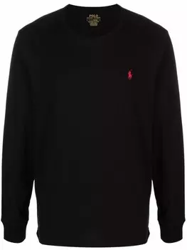 Футболка Classic с длинными рукавами и вышитым логотипом Polo Ralph Lauren, черный