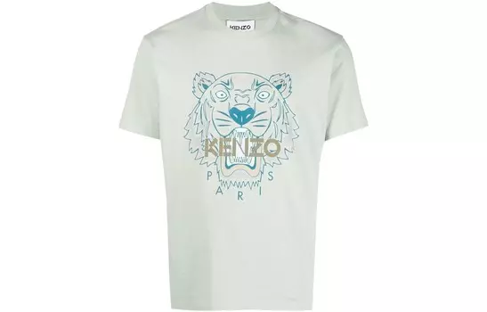 Футболка Classic Tiger Head для мужчин, зеленая Kenzo, зеленый