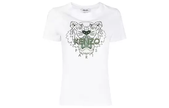 Футболка Classic Tiger Head женская белая Kenzo
