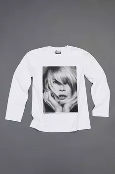 Футболка claudia schiffer - фото джана велтерса по лицензии trunk archive ZARA, белый