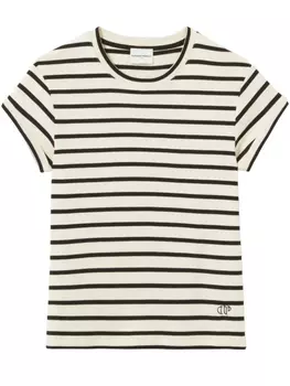 Футболка Claudie Pierlot в полоску с короткими рукавами, белый