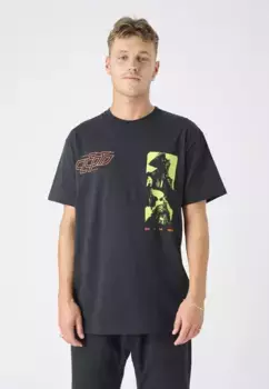 Футболка Cleptomanicx "Enter", со стильными принтами, черный
