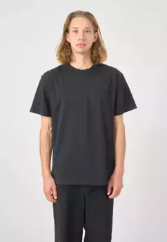 Футболка Cleptomanicx "Ligull Boxy 2", в простом дизайне, черный