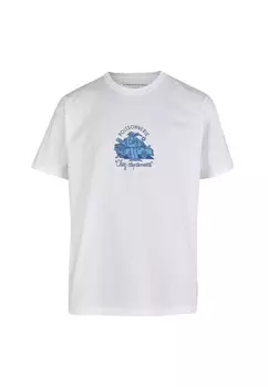 Футболка Cleptomanicx Shirt Poissonerie, белый