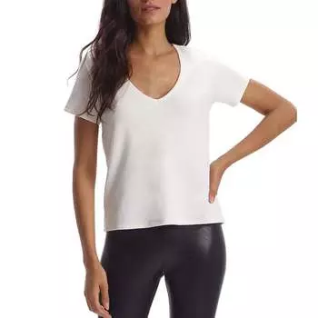 Футболка Cloud с коротким рукавом и V-образным вырезом белого цвета Commando