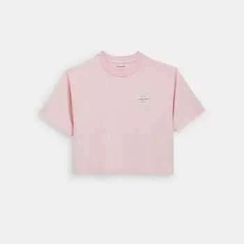 Футболка Coach Garment Dye Cropped T Shirt, цвет Dusty Pink