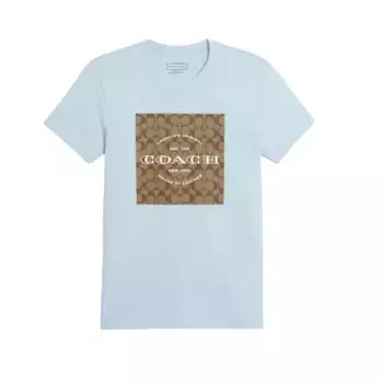 Футболка Coach Signature In Organic Cotton, голубой