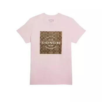 Футболка Coach Signature In Organic Cotton, светло-розовый
