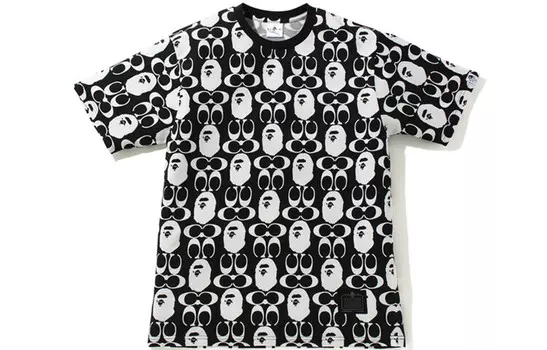 Футболка Coach X Bape X Coach Collaboration для мужчин A Bathing Ape, синий