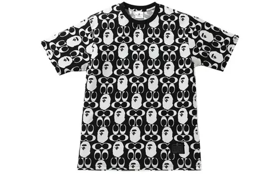 Футболка Coach X Bape X Coach Collaboration для мужчин A Bathing Ape, черный