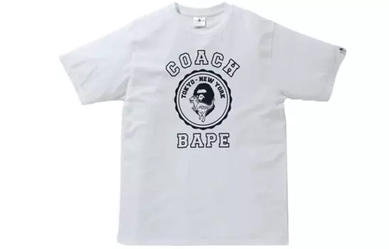 Футболка Coach X Bape X Coach Collaboration для мужчин A Bathing Ape, белый