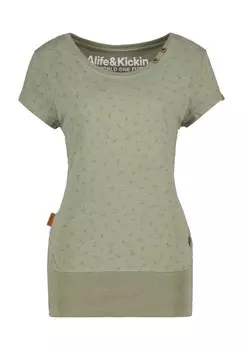 Футболка "Coco AK B", декоративные пуговицы, резинка на поясе, женская ALIFE AND KICKIN, цвет 6200 Dust