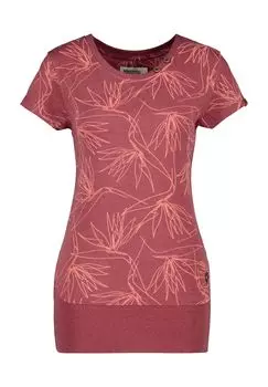 Футболка CocoAK B, манжеты в рубчик, женская ALIFE AND KICKIN, цвет Cranberry