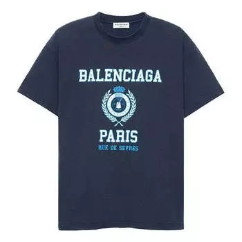 Футболка college 1917 medium fit t-shirt 'blue' Balenciaga, синий