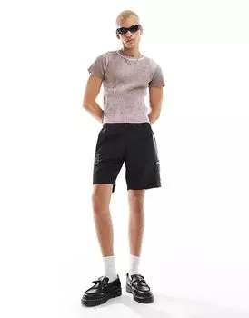 Футболка COLLUSION с эффектом кислотной стирки цвета хаки и розового цвета