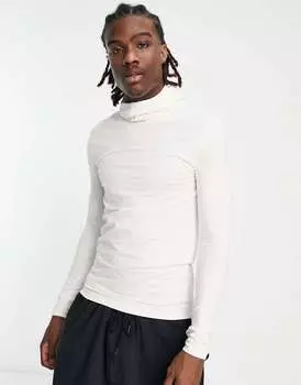 Футболка COLLUSION с длинными рукавами и балаклавой цвета экрю