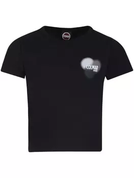 Футболка Colmar Kids из хлопка с принтом логотипа, черный
