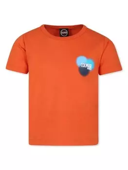 Футболка Colmar Kids из хлопка с принтом логотипа, оранжевый