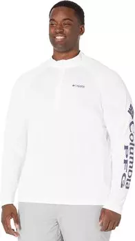 Футболка Columbia Big & Tall PFG Terminal Tackle1/4 Zip, цвет White/Nightshade Logo