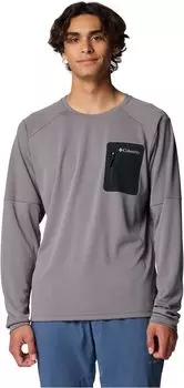 Футболка Columbia Columbia Tech Knit Long Sleeve Crew, цвет City Grey/Black