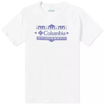 Футболка Columbia Explorers Canyon с принтом на спине, белый